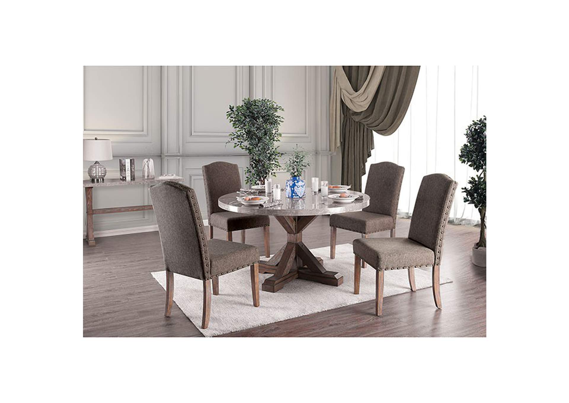 Bridgen Natural Round Table,Furniture of America
