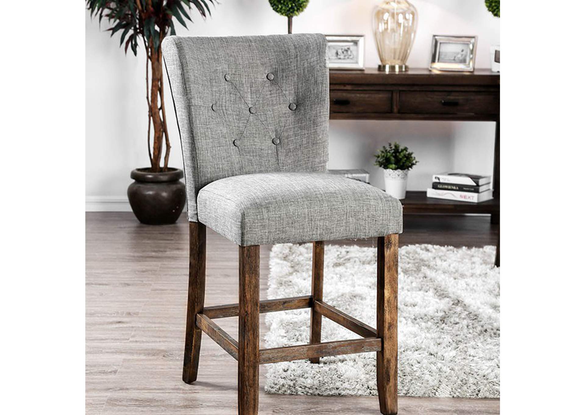 Schoten Gray Counter Height Chair [Set of 2],Furniture of America