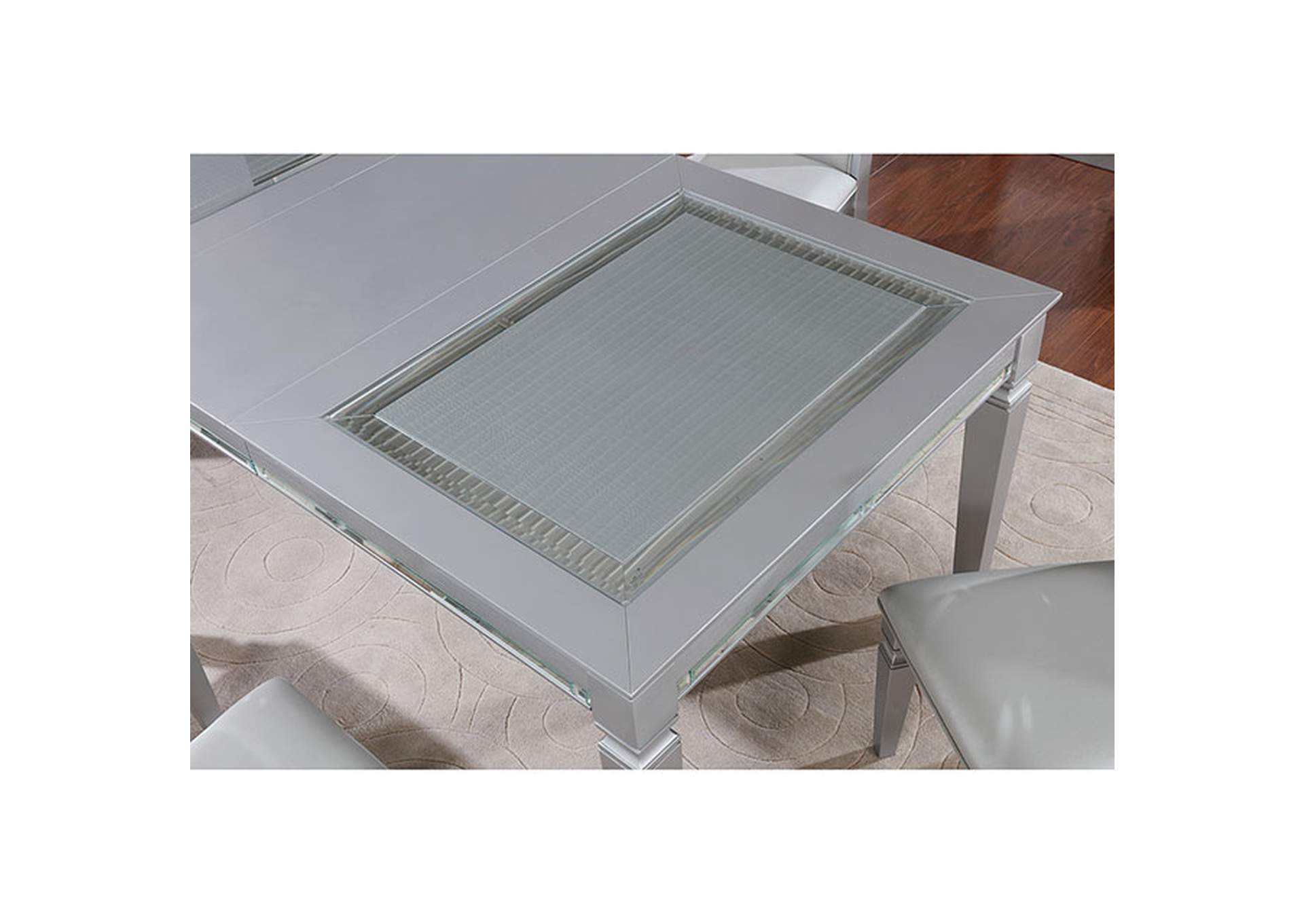 Alena Silver Dining Table,Furniture of America