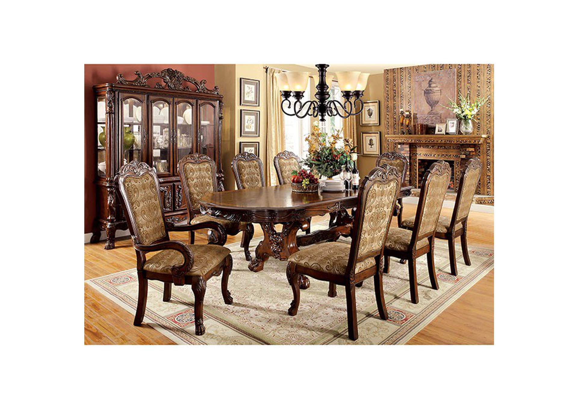 Medieve Cherry Oval Table,Furniture of America