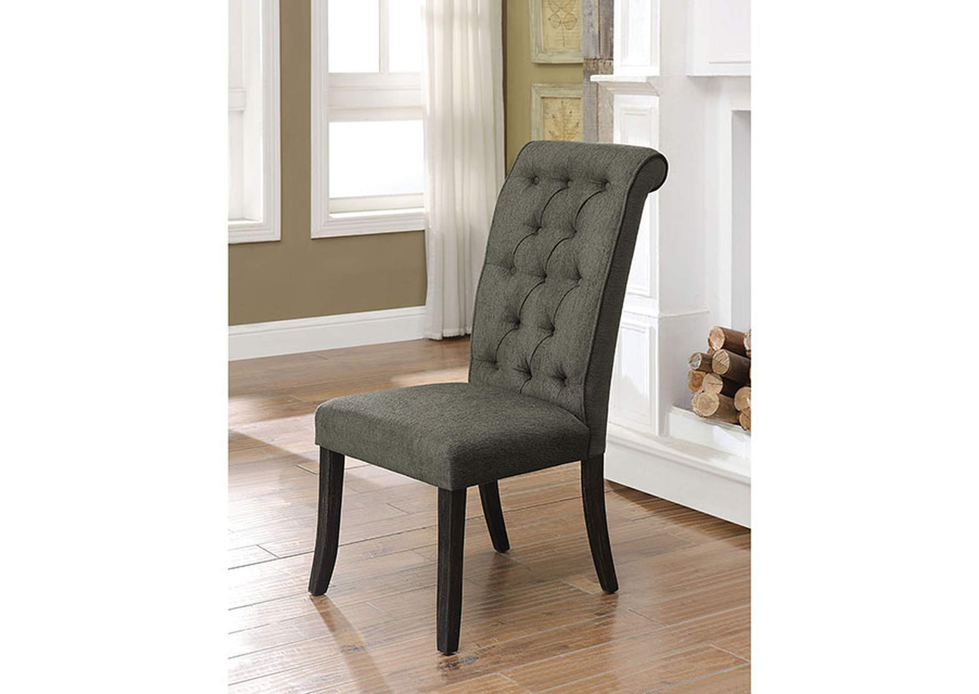 Sania Antique Black Side Chair [Set of 2],Furniture of America DTC