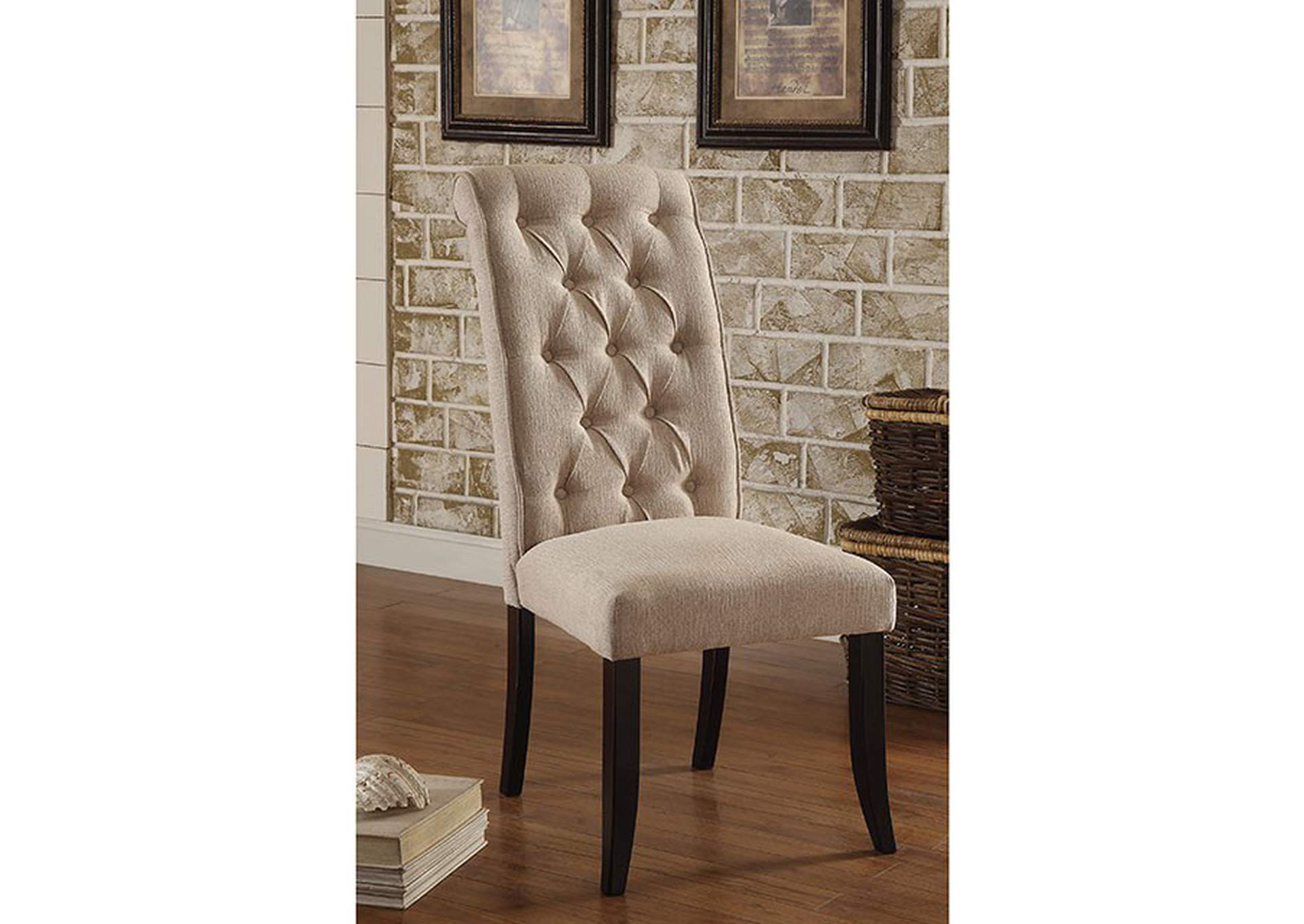 Mashall Beige Side Chair [Set of 2],Furniture of America DTC