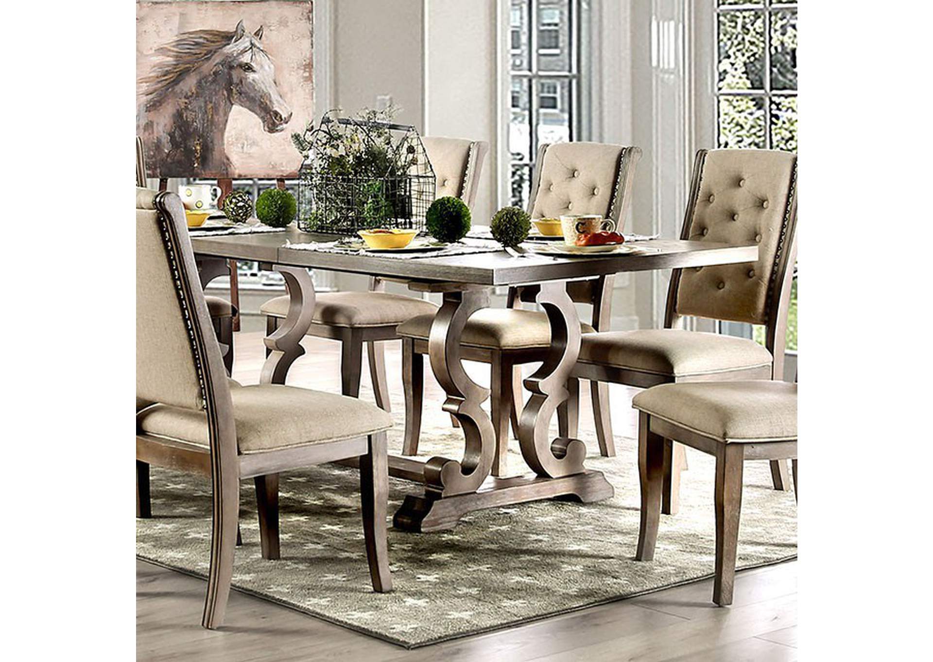 Patience Rustic Natural Tone Dining Table,Furniture of America