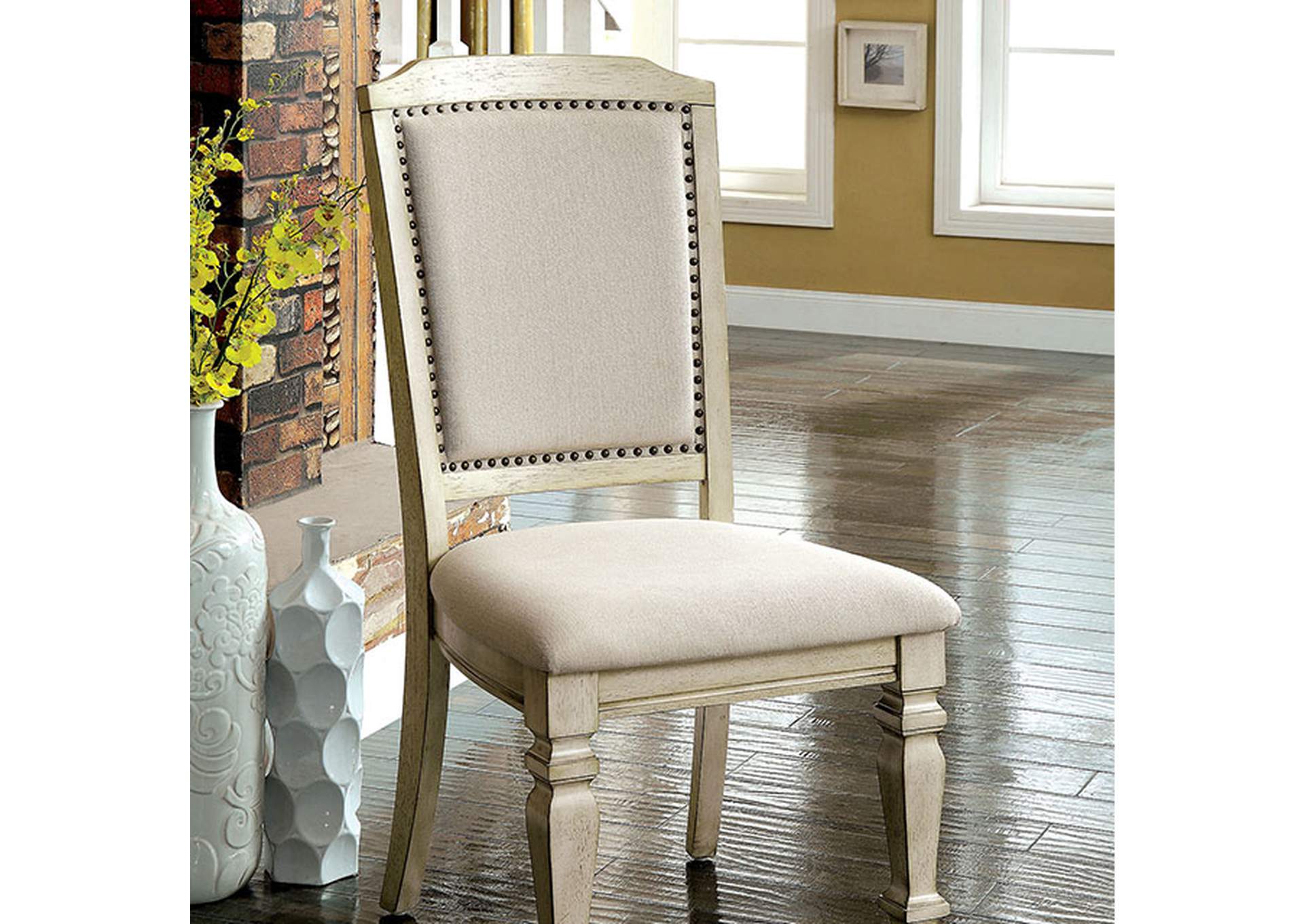 Holcroft Antique White Side Chair [Set of 2],Furniture of America DTC