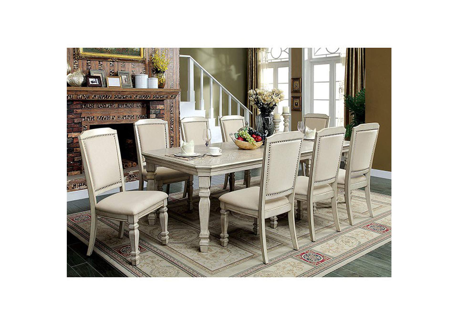 Holcroft Antique White Dining Table,Furniture of America