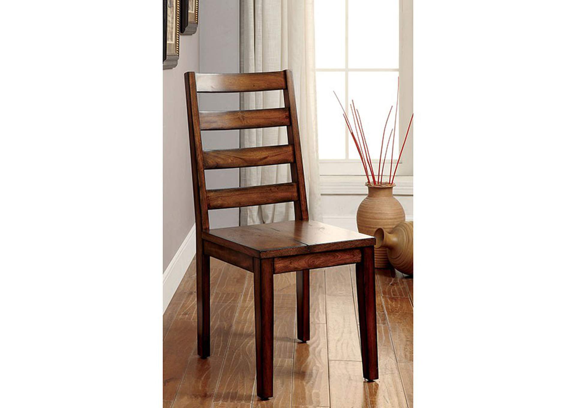 Maddison Tobacco Oak Side Chair [Set of 2],Furniture of America DTC