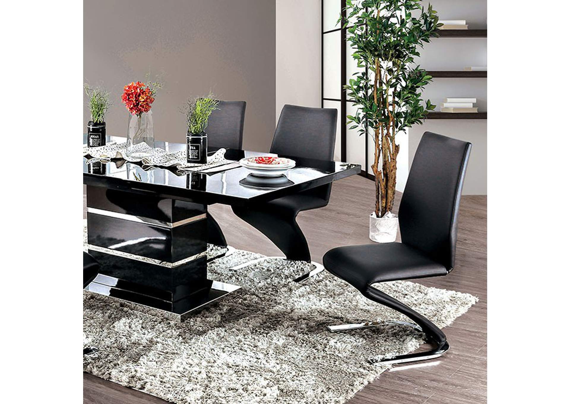 Midvale Black Dining Table,Furniture of America