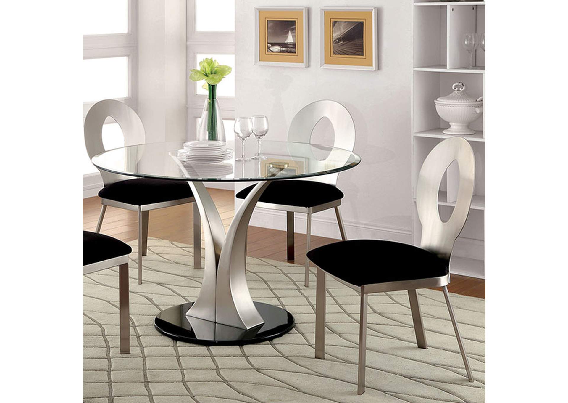 Valo Silver Dining Table,Furniture of America