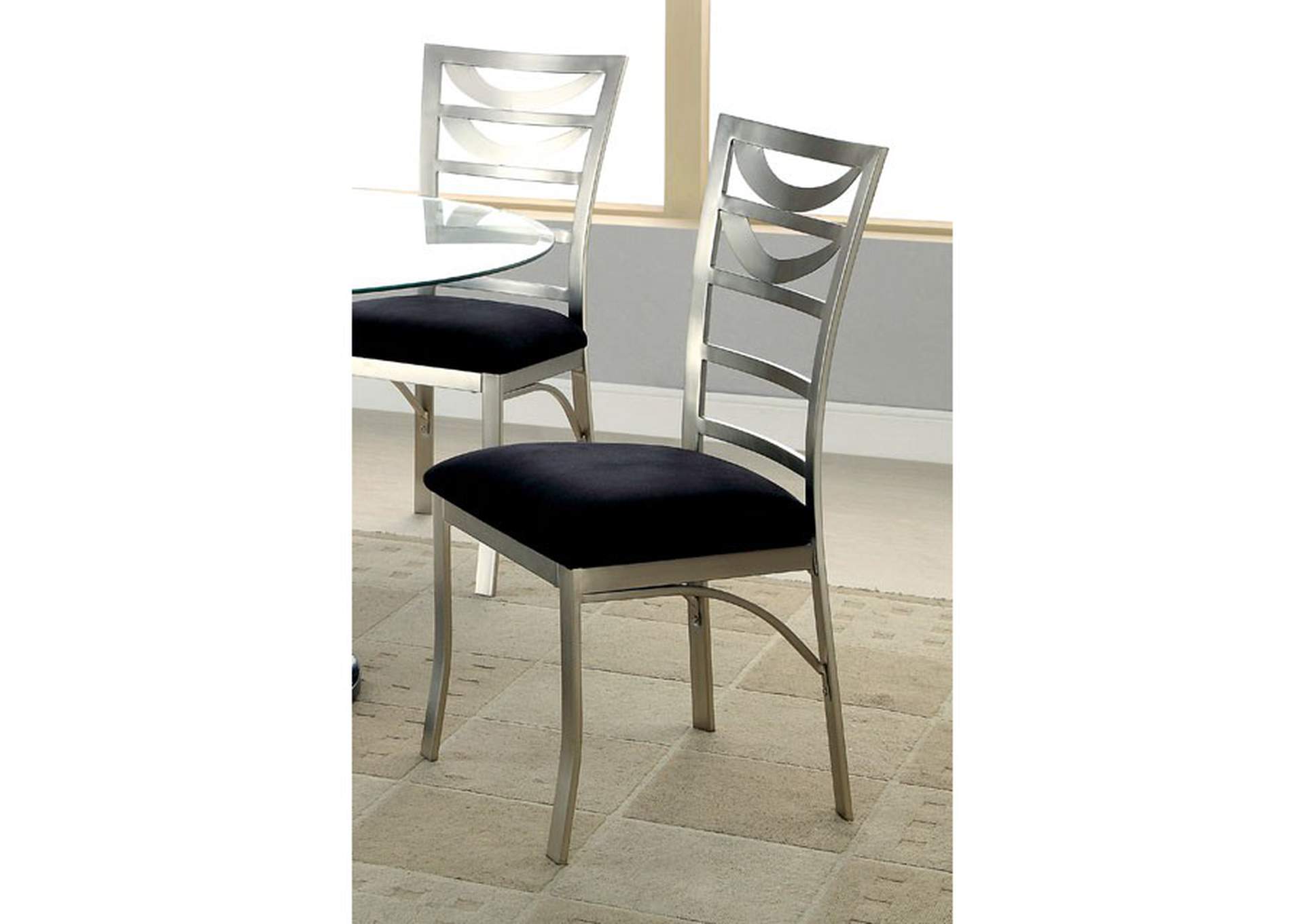 Roxo Silver Side Chair [Set of 2],Furniture of America DTC