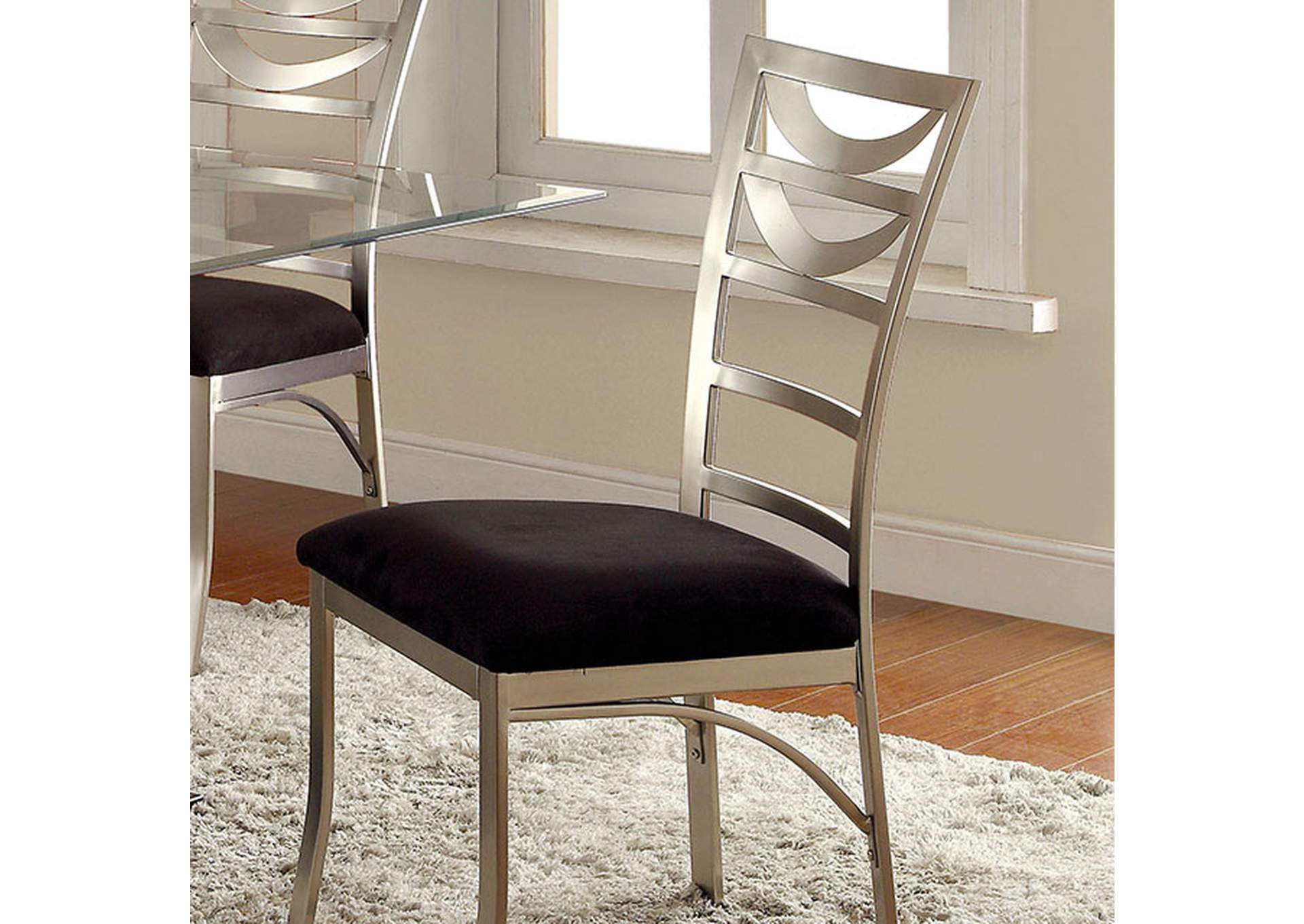 Roxo Silver Side Chair [Set of 2],Furniture of America DTC