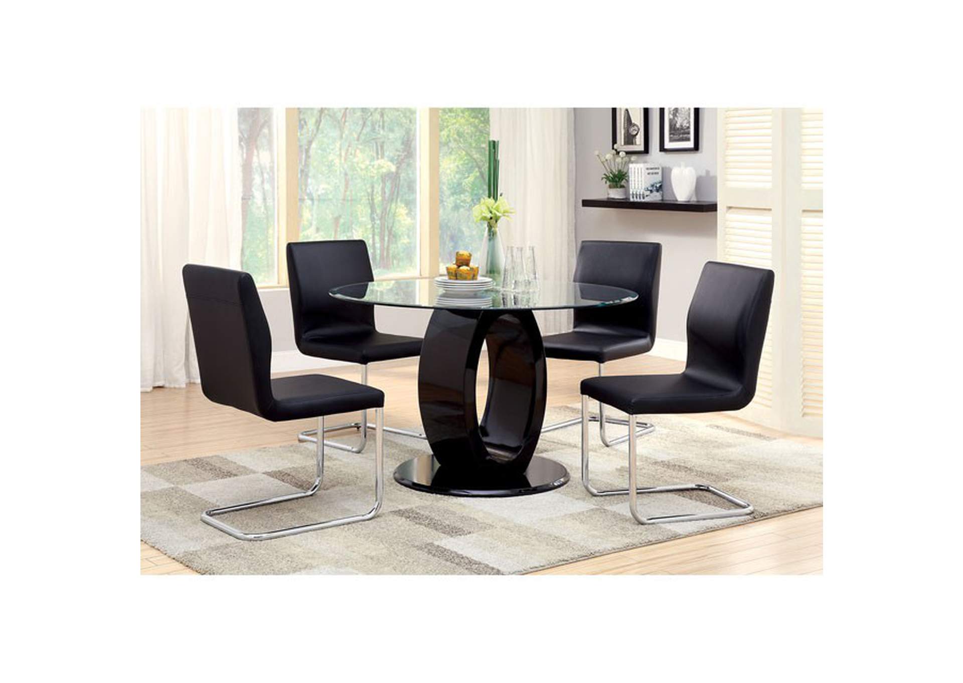 Lodia Black Side Chair [Set of 2],Furniture of America DTC