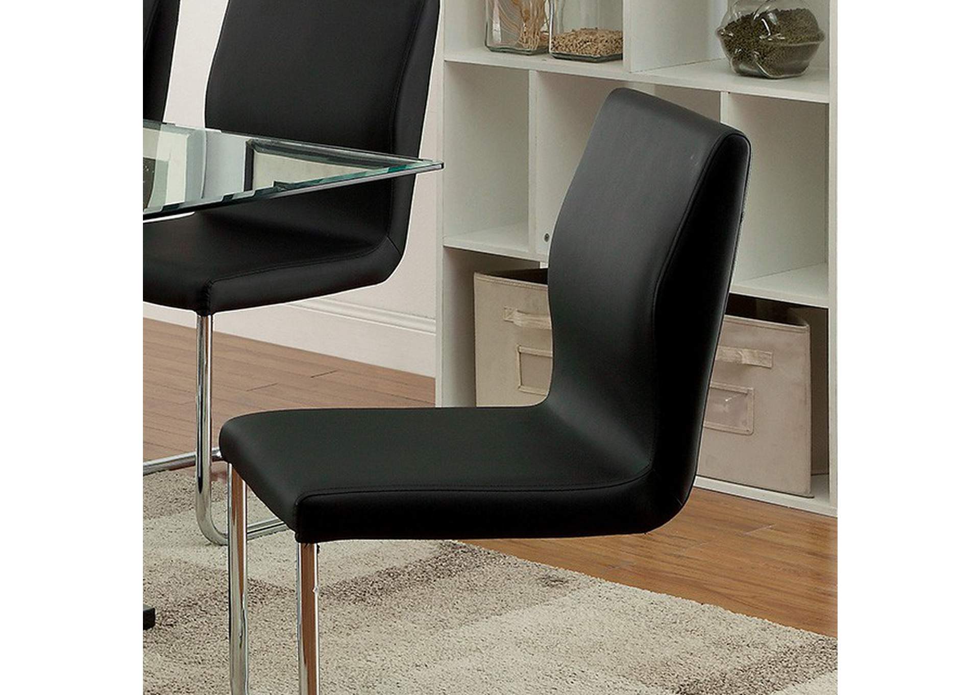 Lodia Black Side Chair [Set of 2],Furniture of America DTC