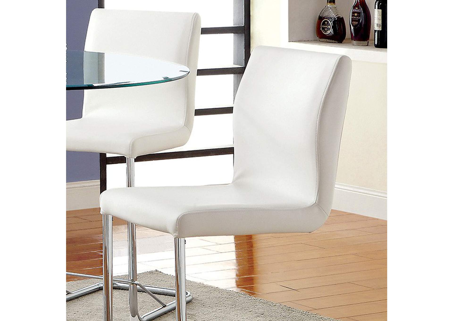 Lodia White Counter Height Chair [Set of 2],Furniture of America DTC