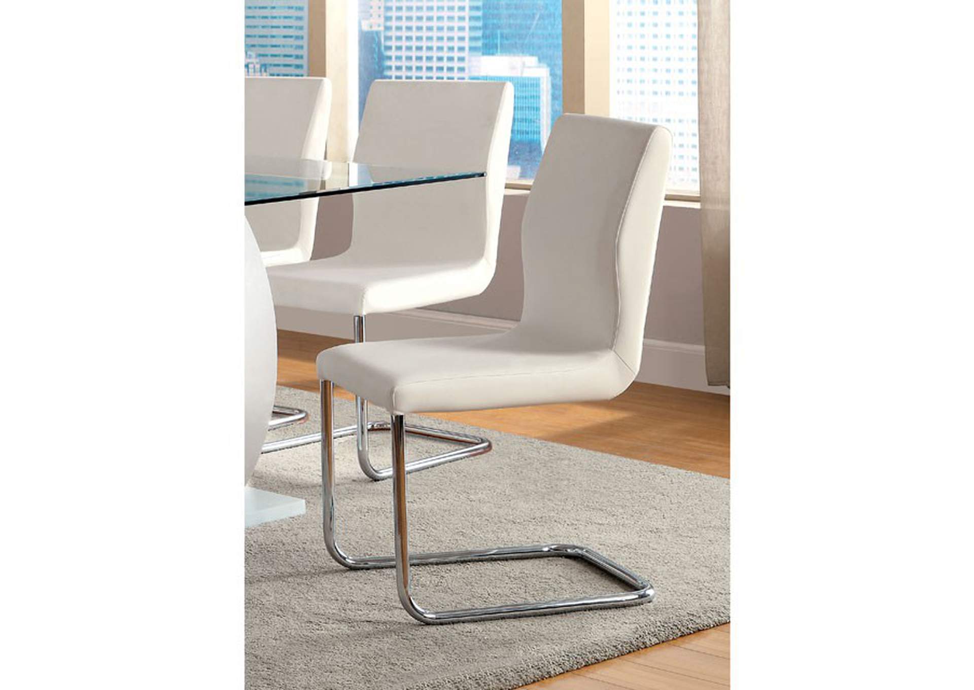 Lodia White Side Chair [Set of 2],Furniture of America DTC