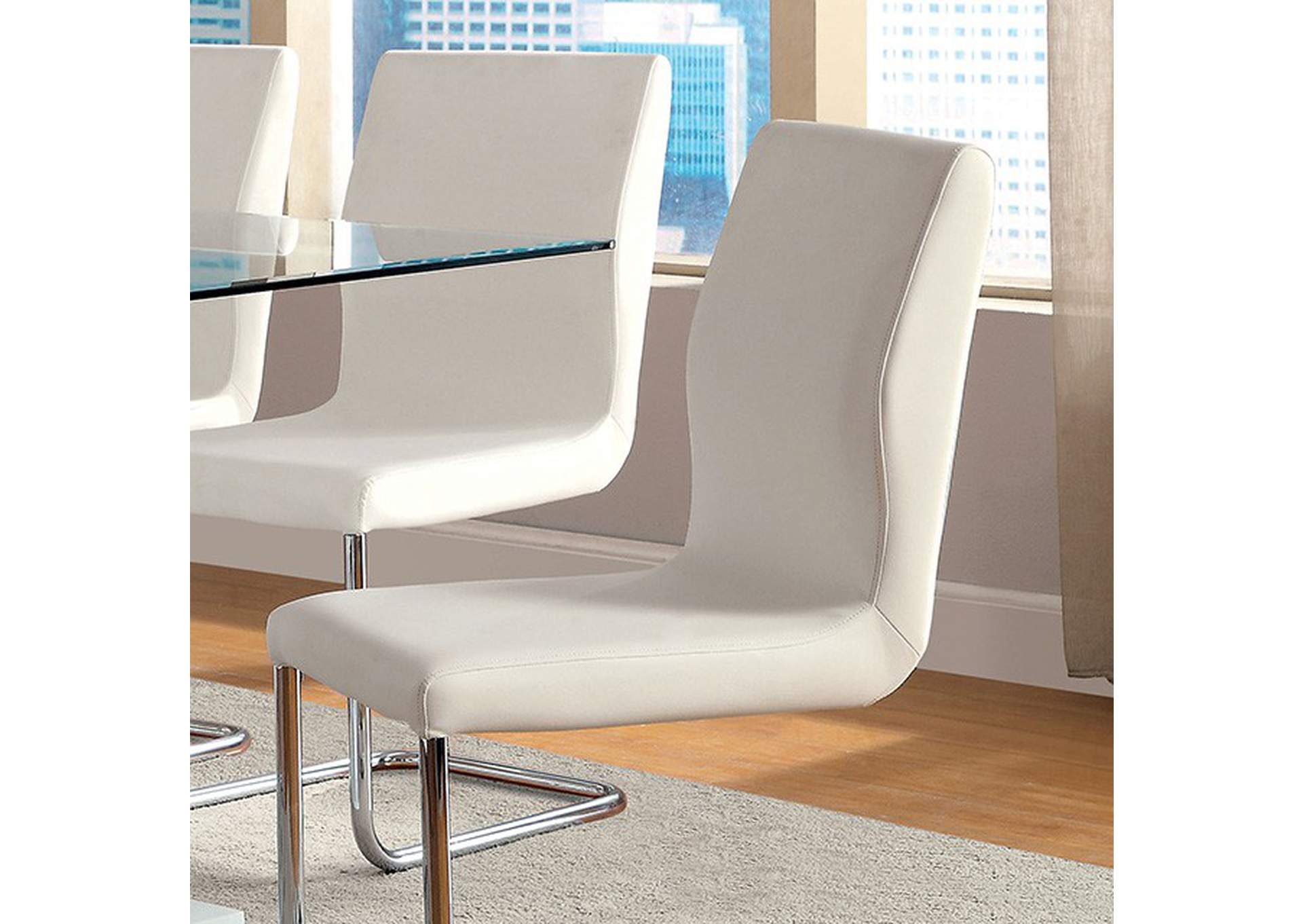 Lodia White Side Chair [Set of 2],Furniture of America DTC