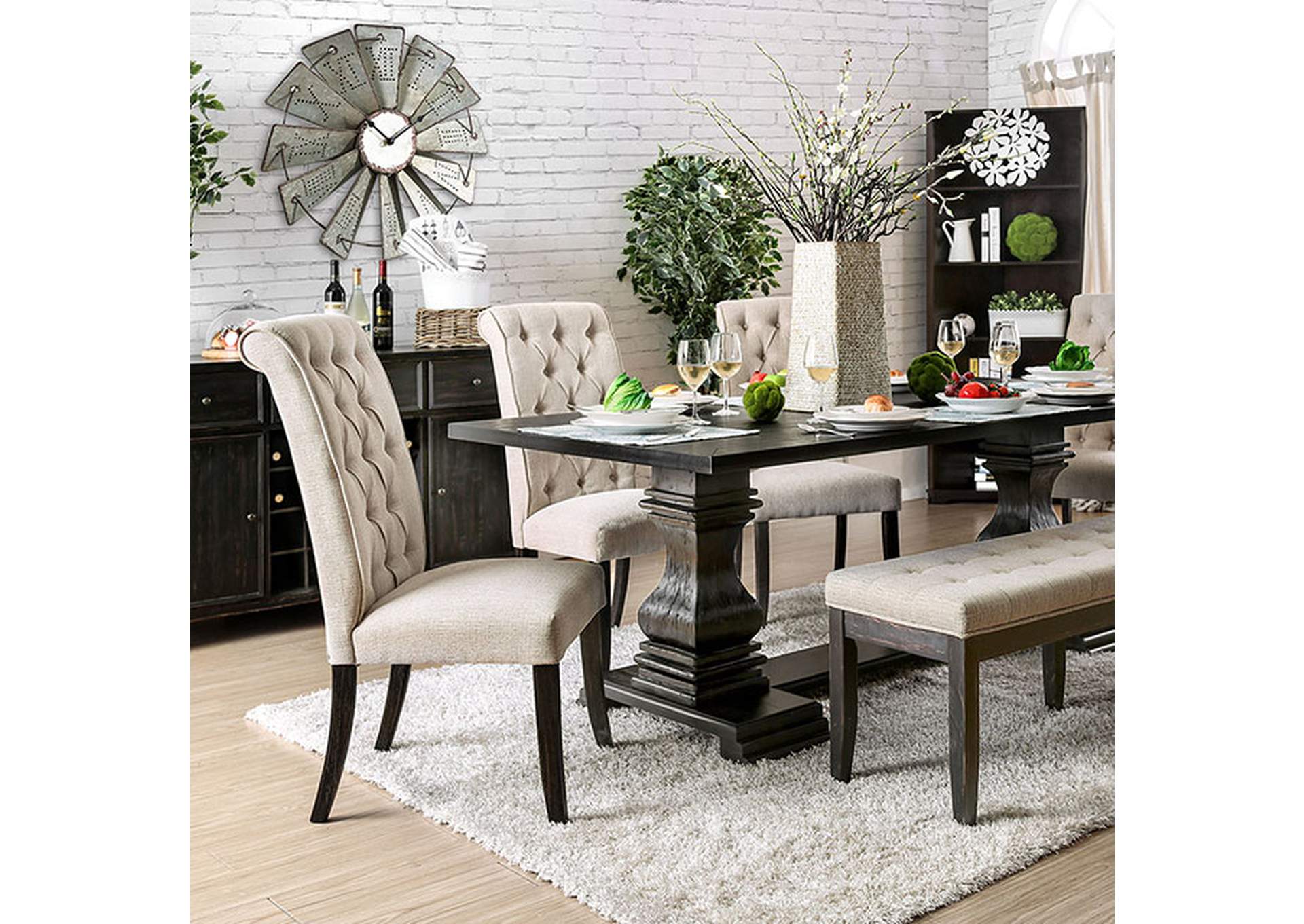 Nerissa Antique Black Dining Table,Furniture of America TX