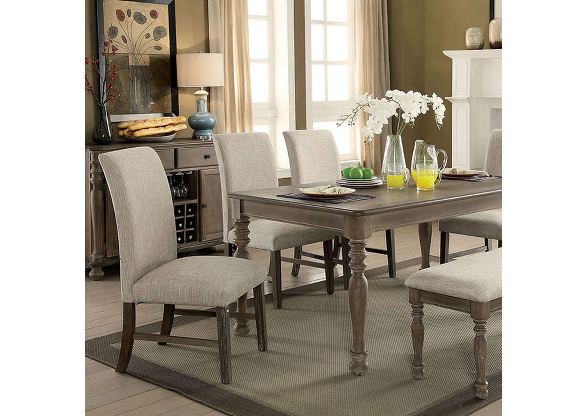 Siobhan Rustic Oak Dining Table,Furniture of America