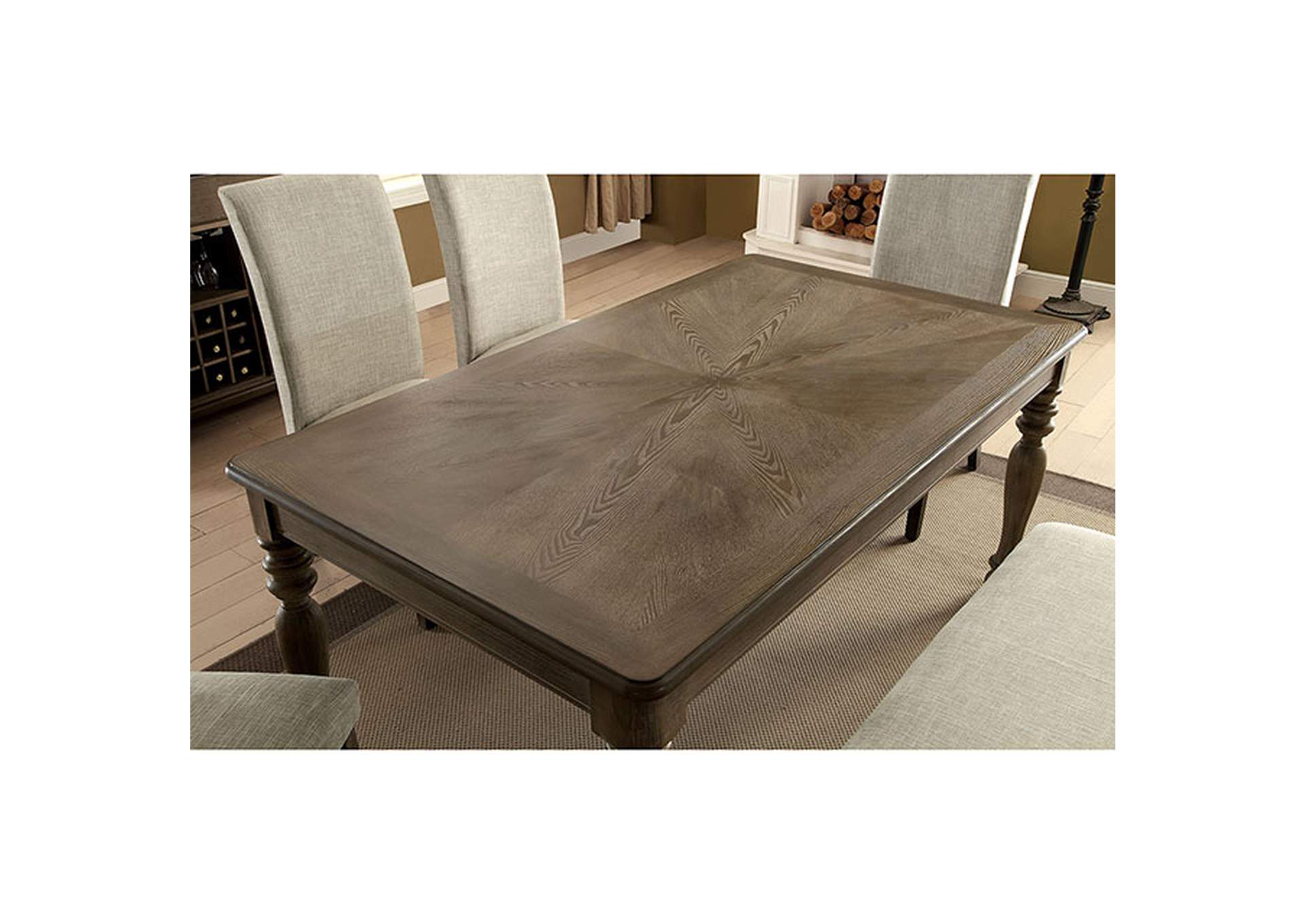 Siobhan Rustic Oak Dining Table,Furniture of America