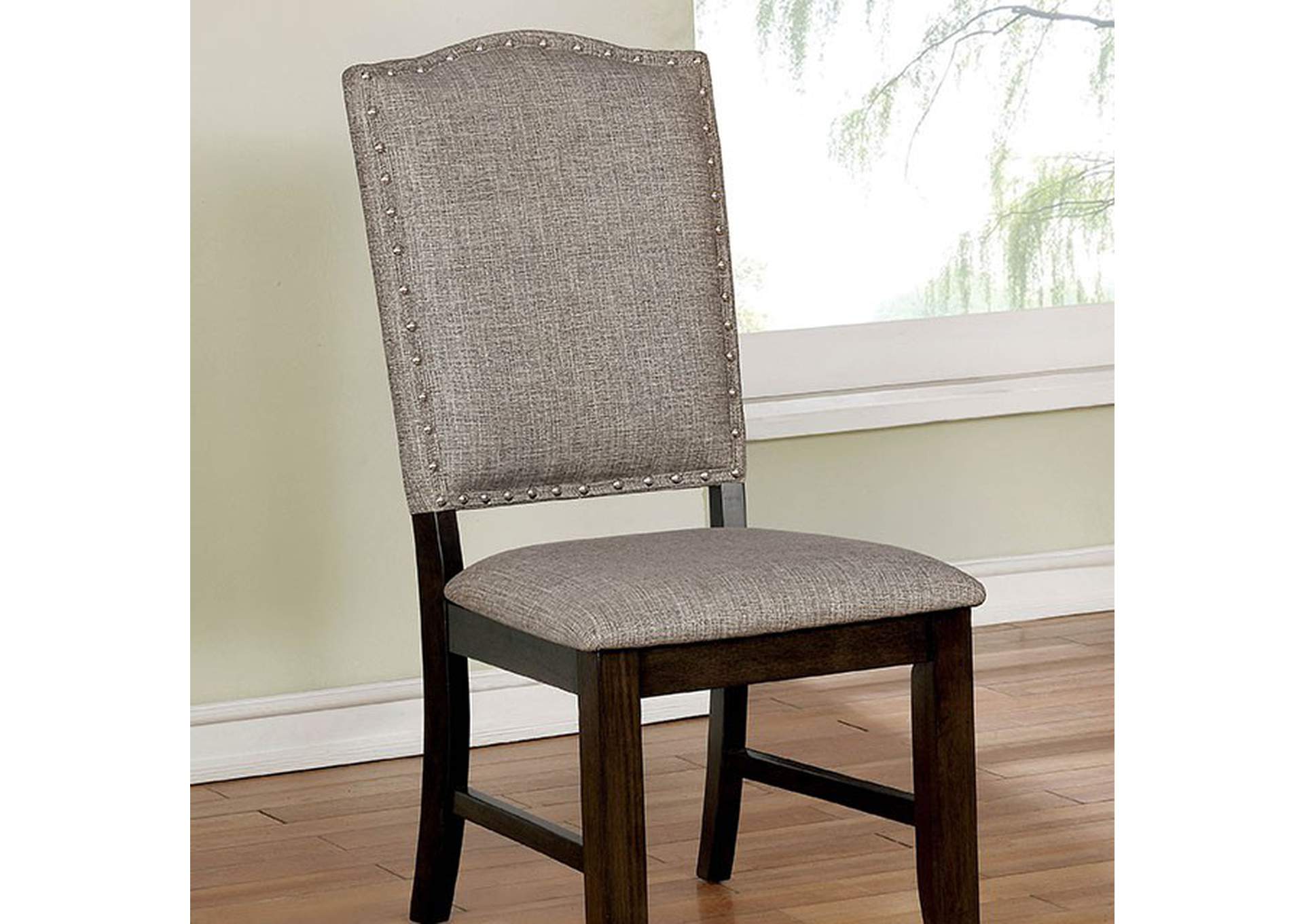 Teagan Dark Walnut Side Chair [Set of 2],Furniture of America