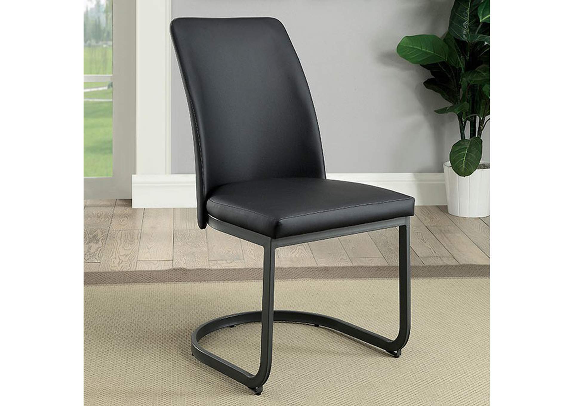 Saskia Dark Gray Side Chair [Set of 2],Furniture of America DTC