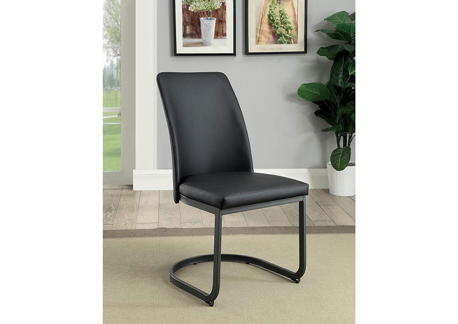 Saskia Dark Gray Side Chair [Set of 2],Furniture of America DTC