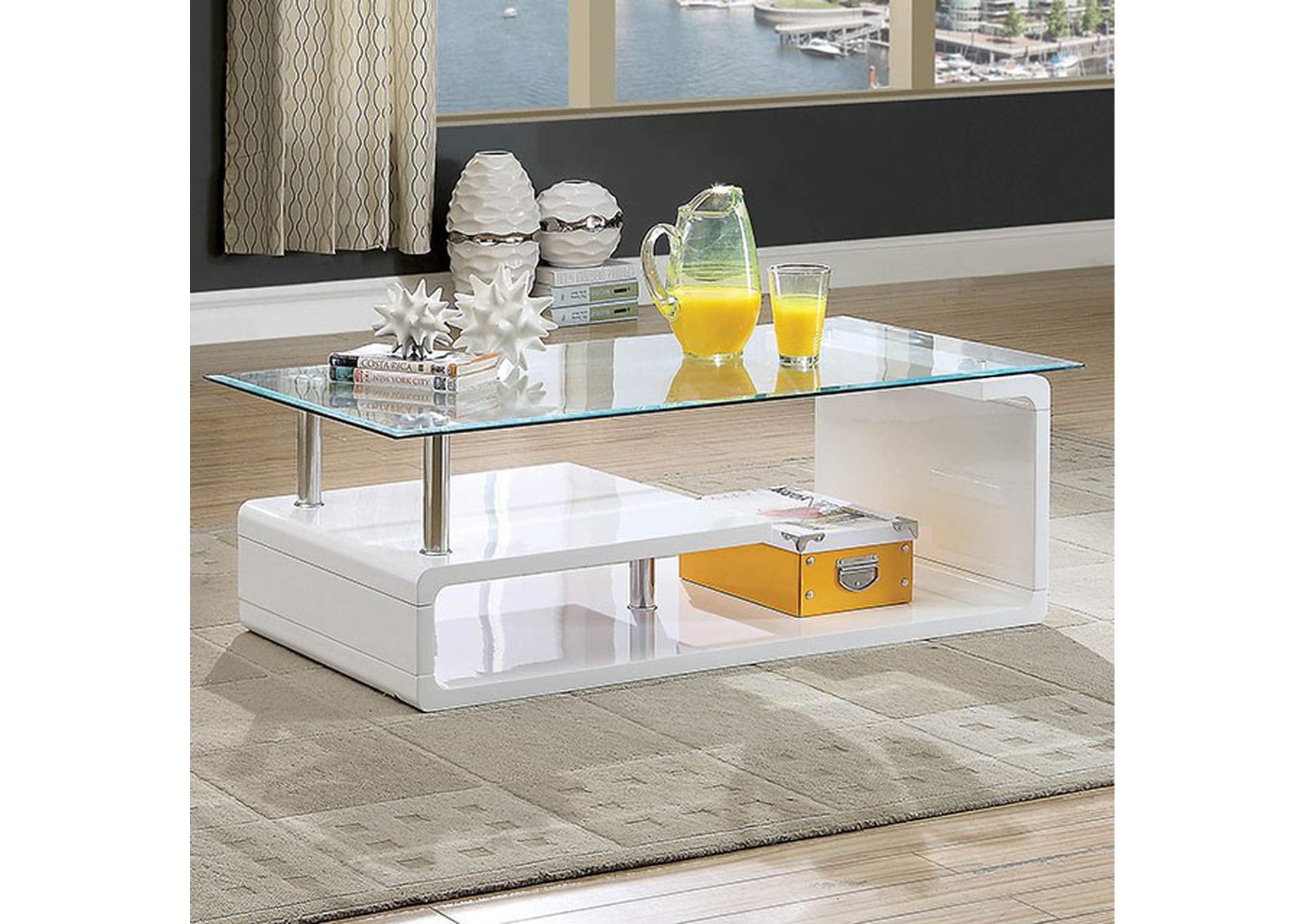 Torkel White Coffee Table,Furniture of America
