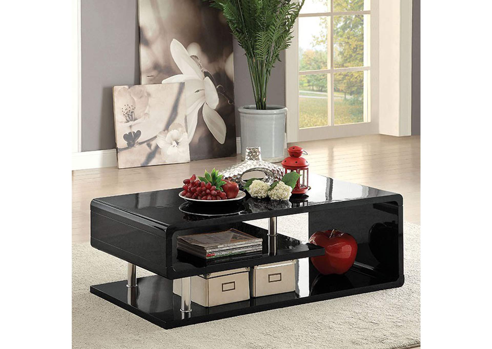Ninove Coffee Table, Black,Furniture of America