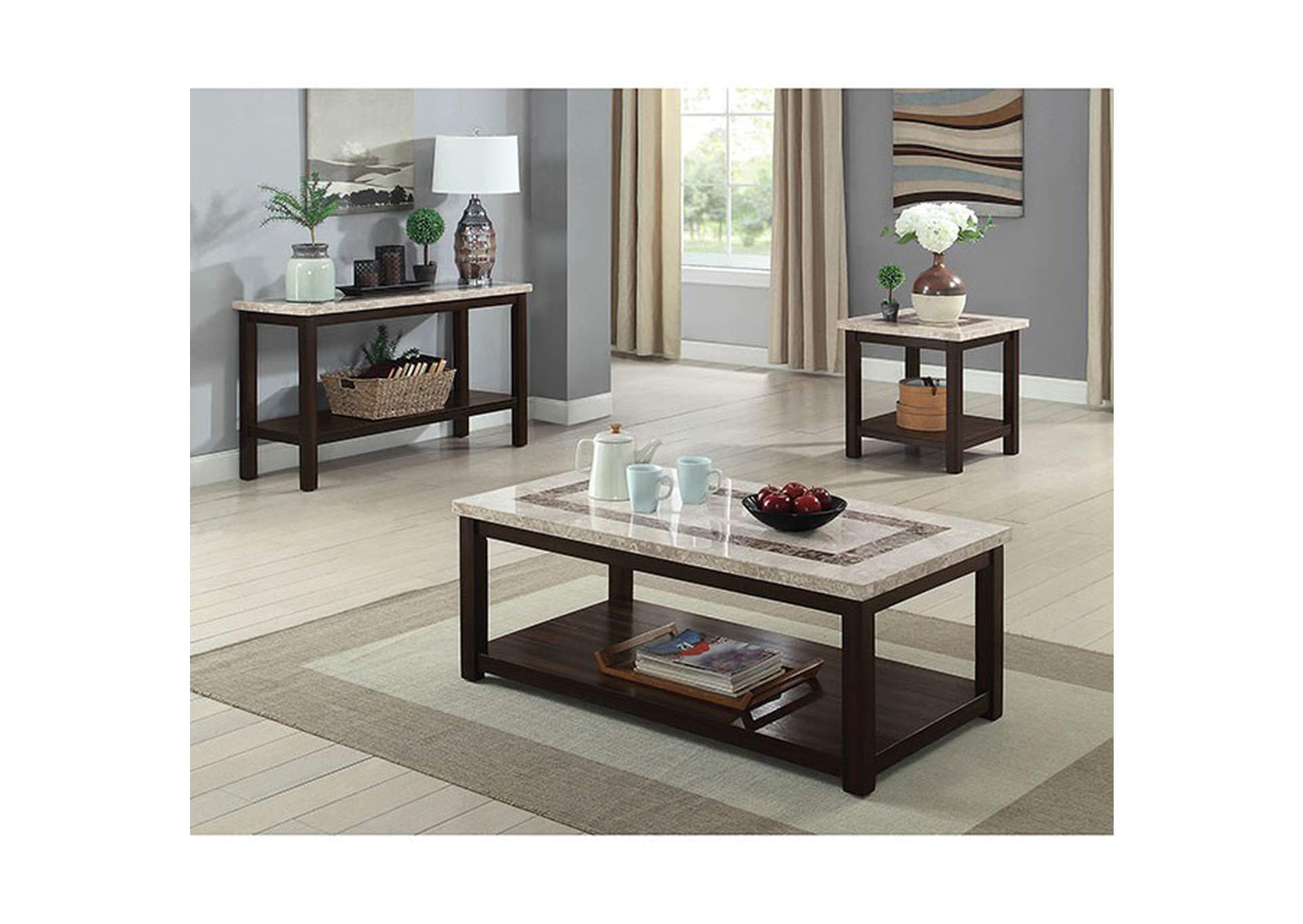 Rosetta Dark Walnut Sofa Table,Furniture of America