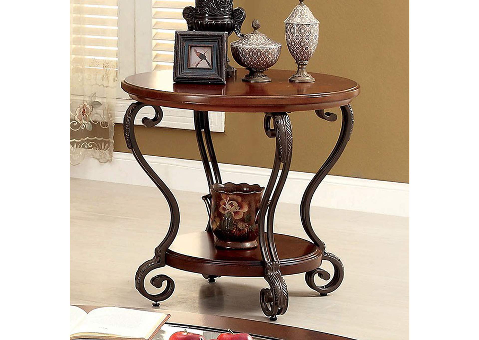 May Brown Cherry End Table,Furniture of America TX
