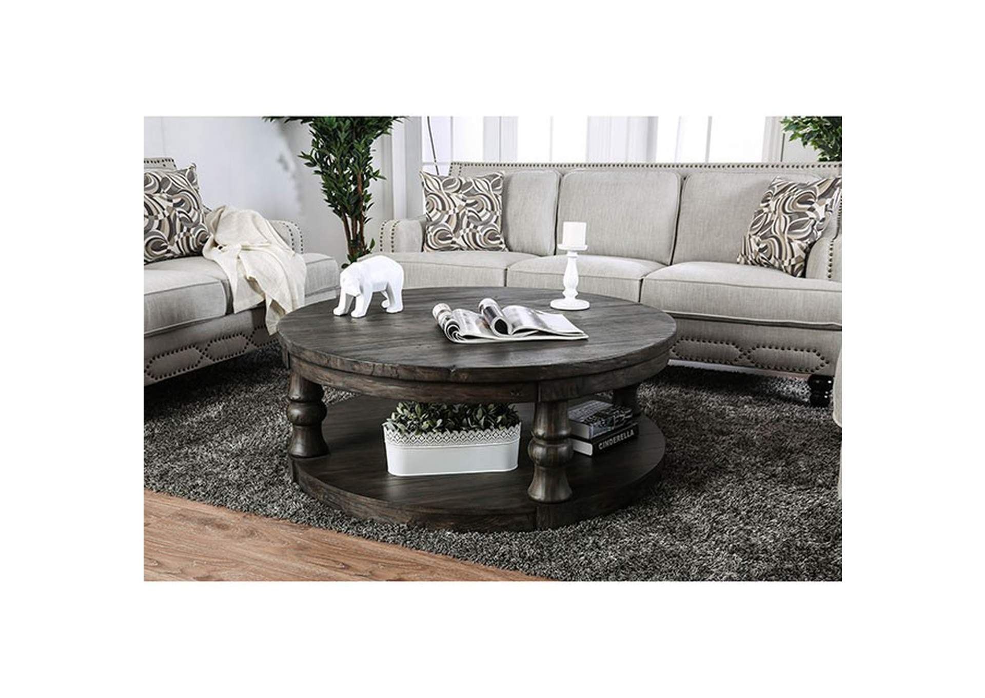 Mika Antique Gray Coffee Table,Furniture of America