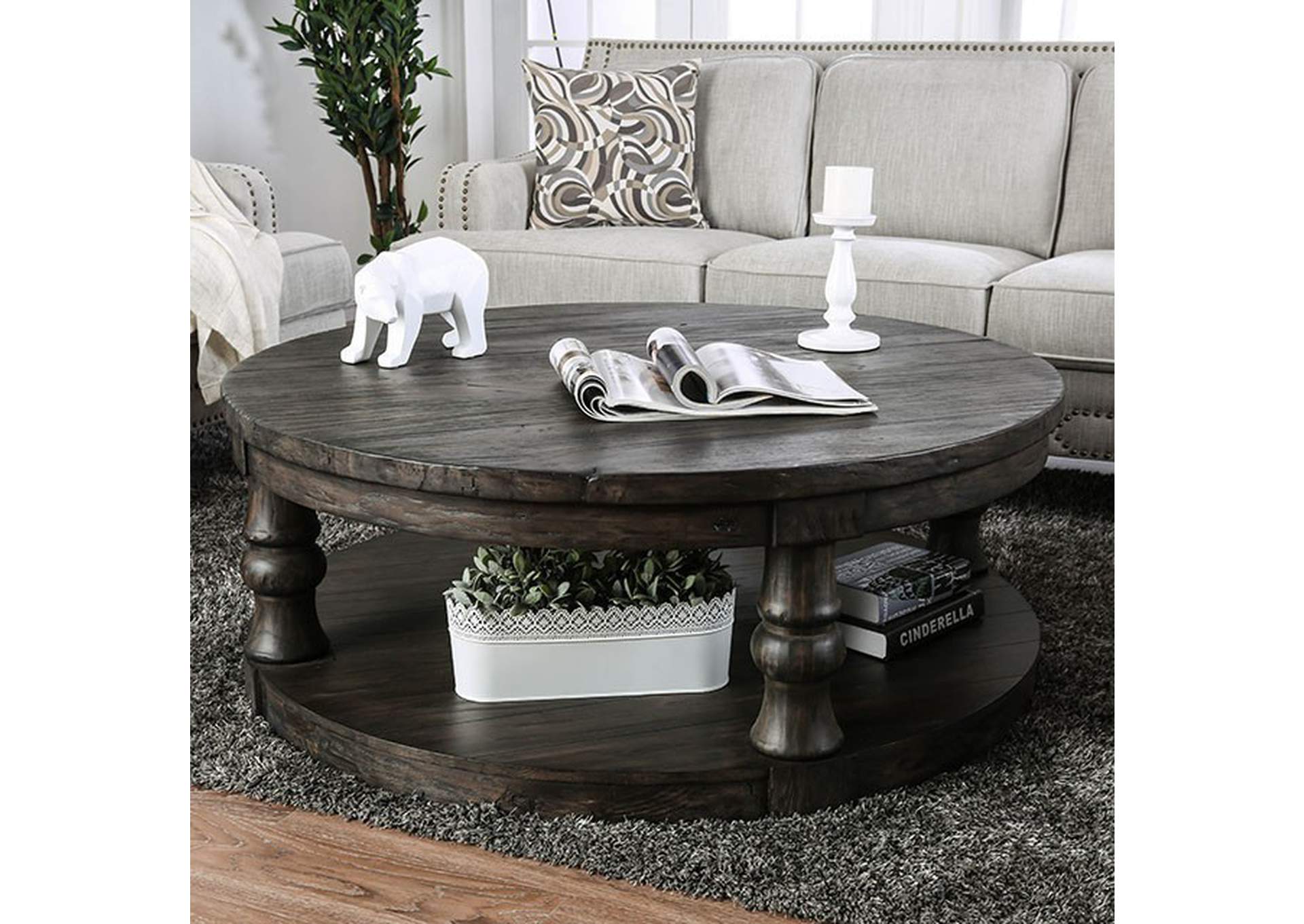 Mika Antique Gray Coffee Table,Furniture of America
