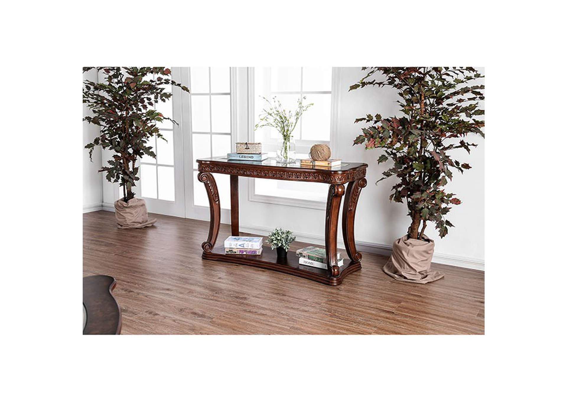 Walworth Dark Oak Sofa Table,Furniture of America