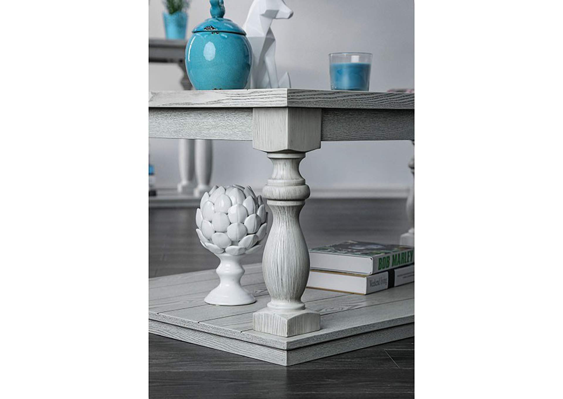 Arlington Antique White End Table,Furniture of America