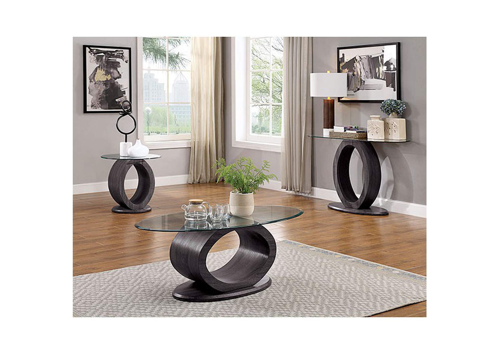 Lodia Gray End Table,Furniture of America