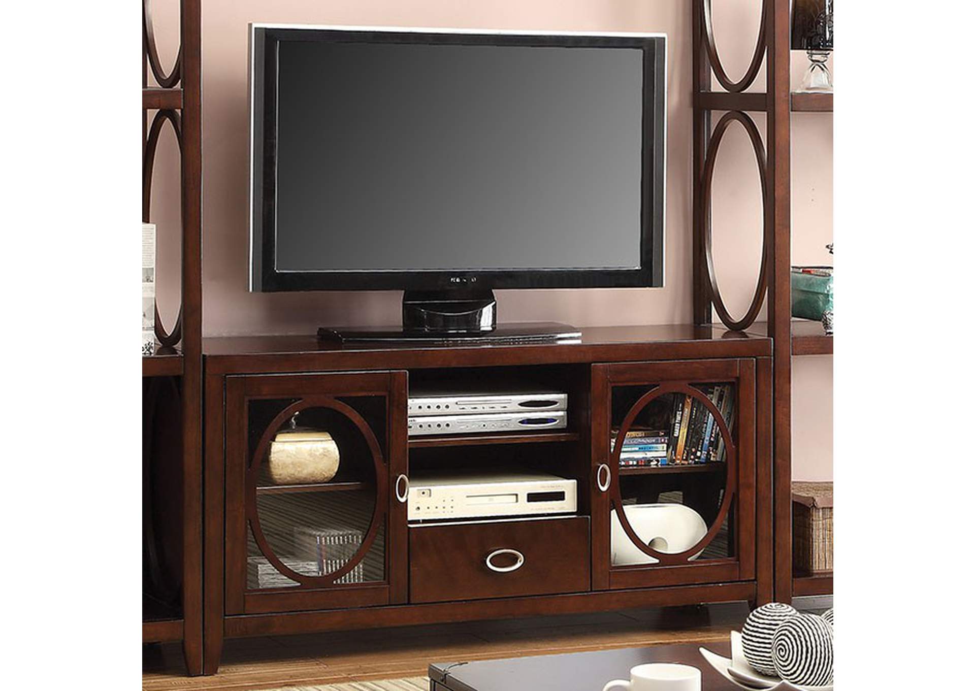 Melville Cherry TV Console,Furniture of America