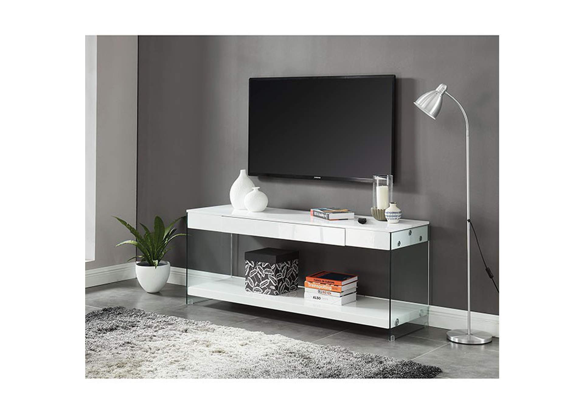 Sabugal White 60" TV Stand,Furniture of America