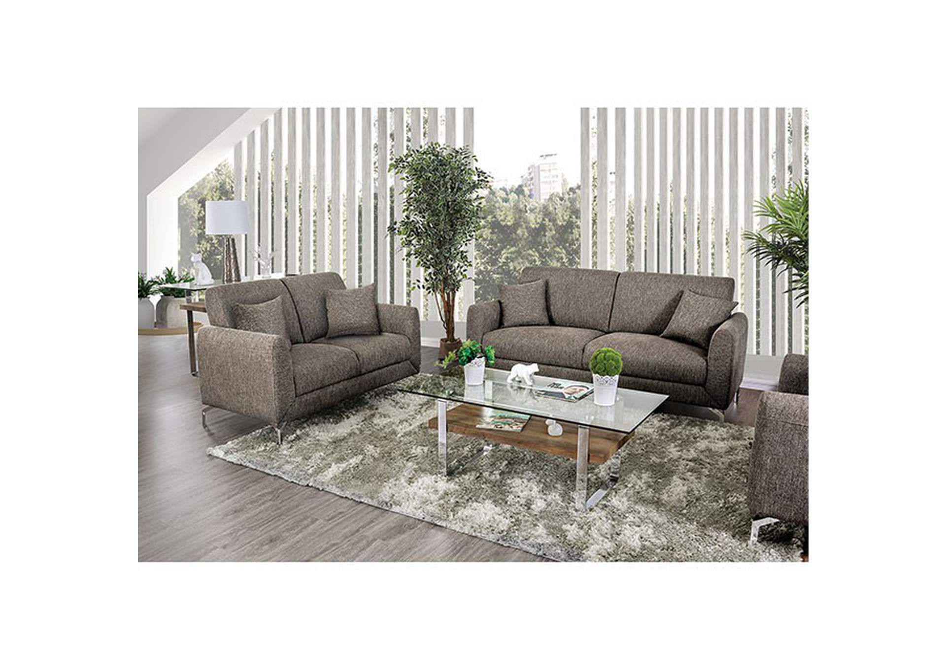 Lauritz Grey Sofa,Furniture of America