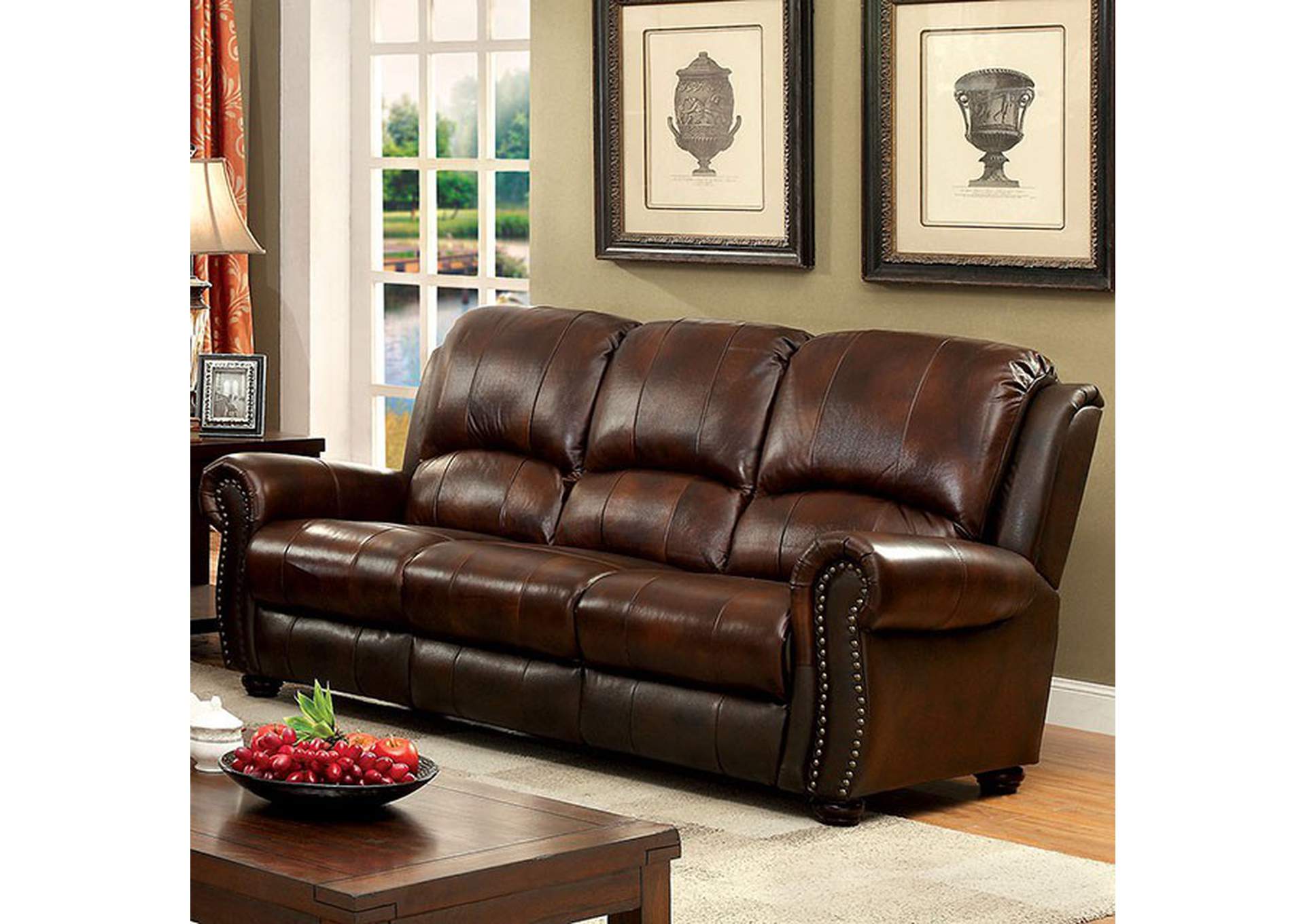 Turton Brown Sofa,Furniture of America