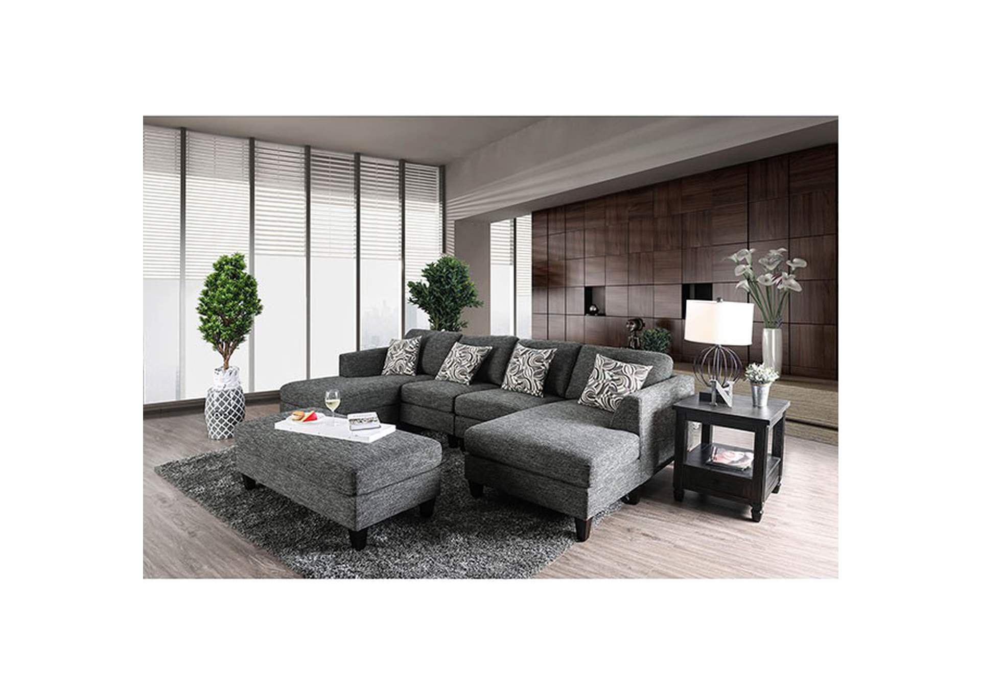 Lowry Sectional w/ Ottoman,Furniture of America