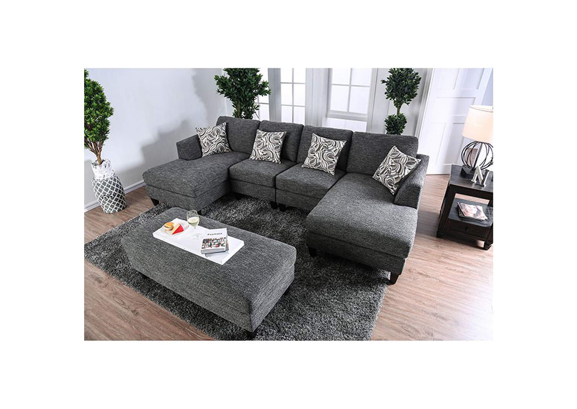 Lowry Sectional w/ Ottoman,Furniture of America