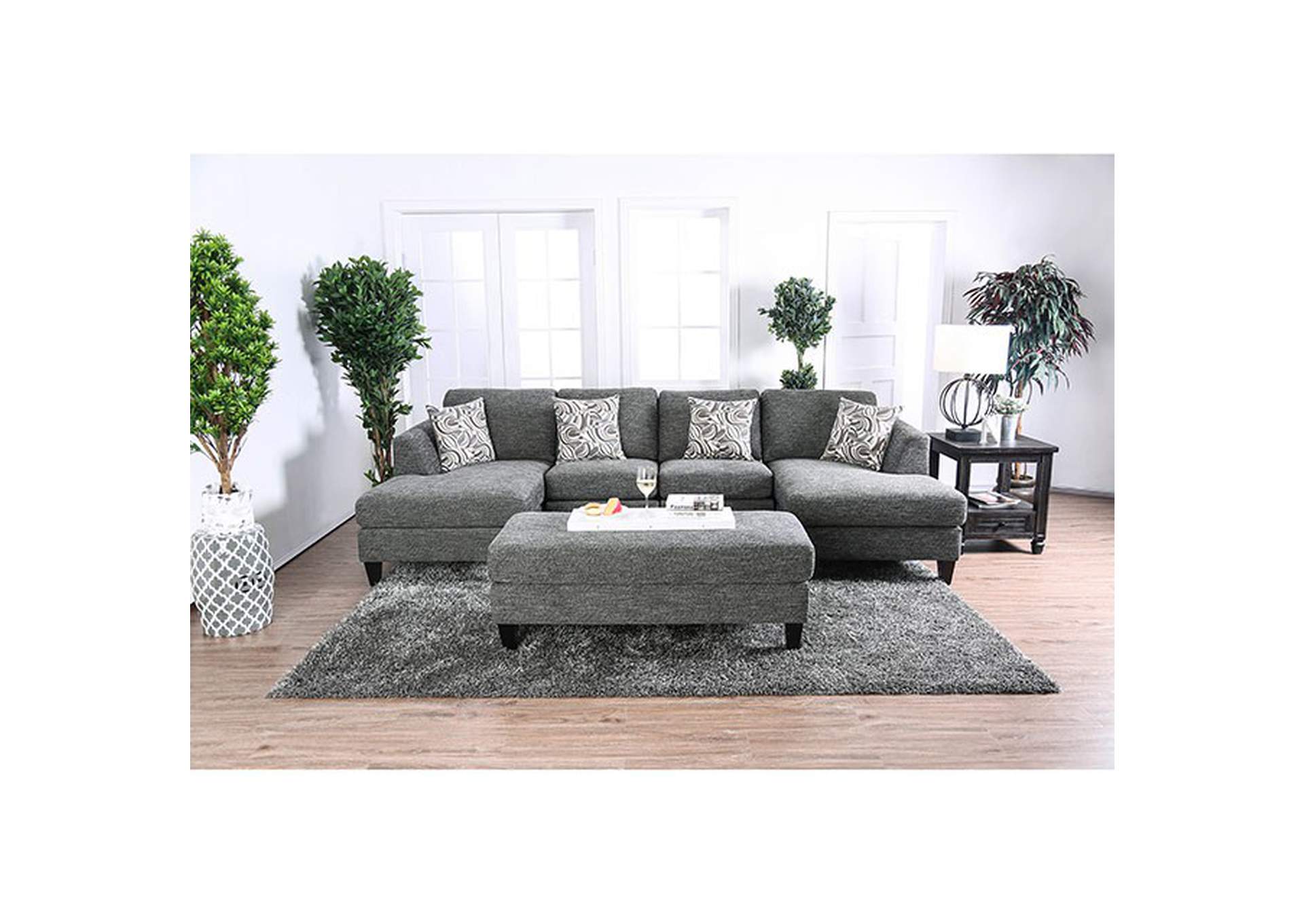 Lowry Sectional w/ Ottoman,Furniture of America