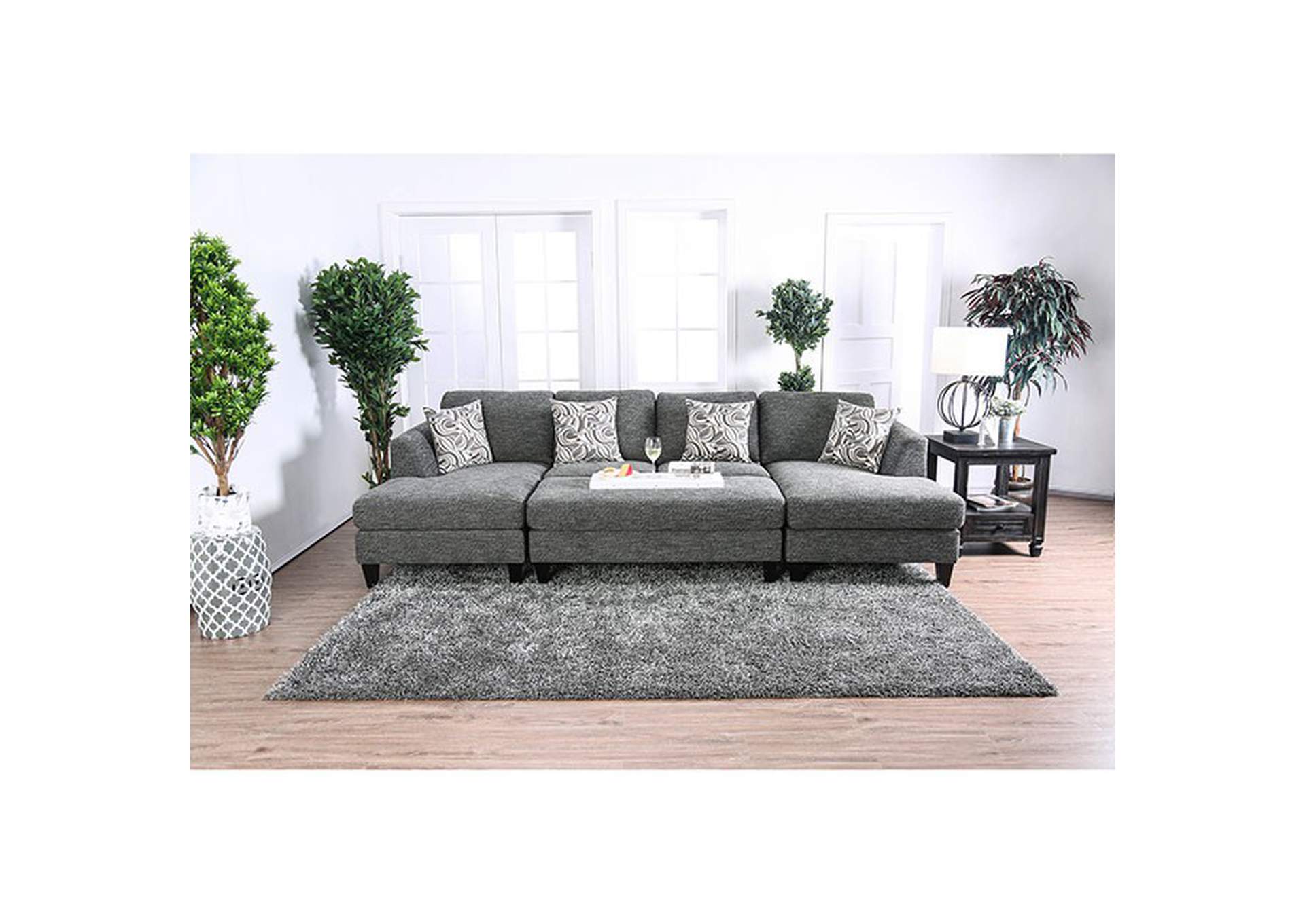 Lowry Sectional w/ Ottoman,Furniture of America