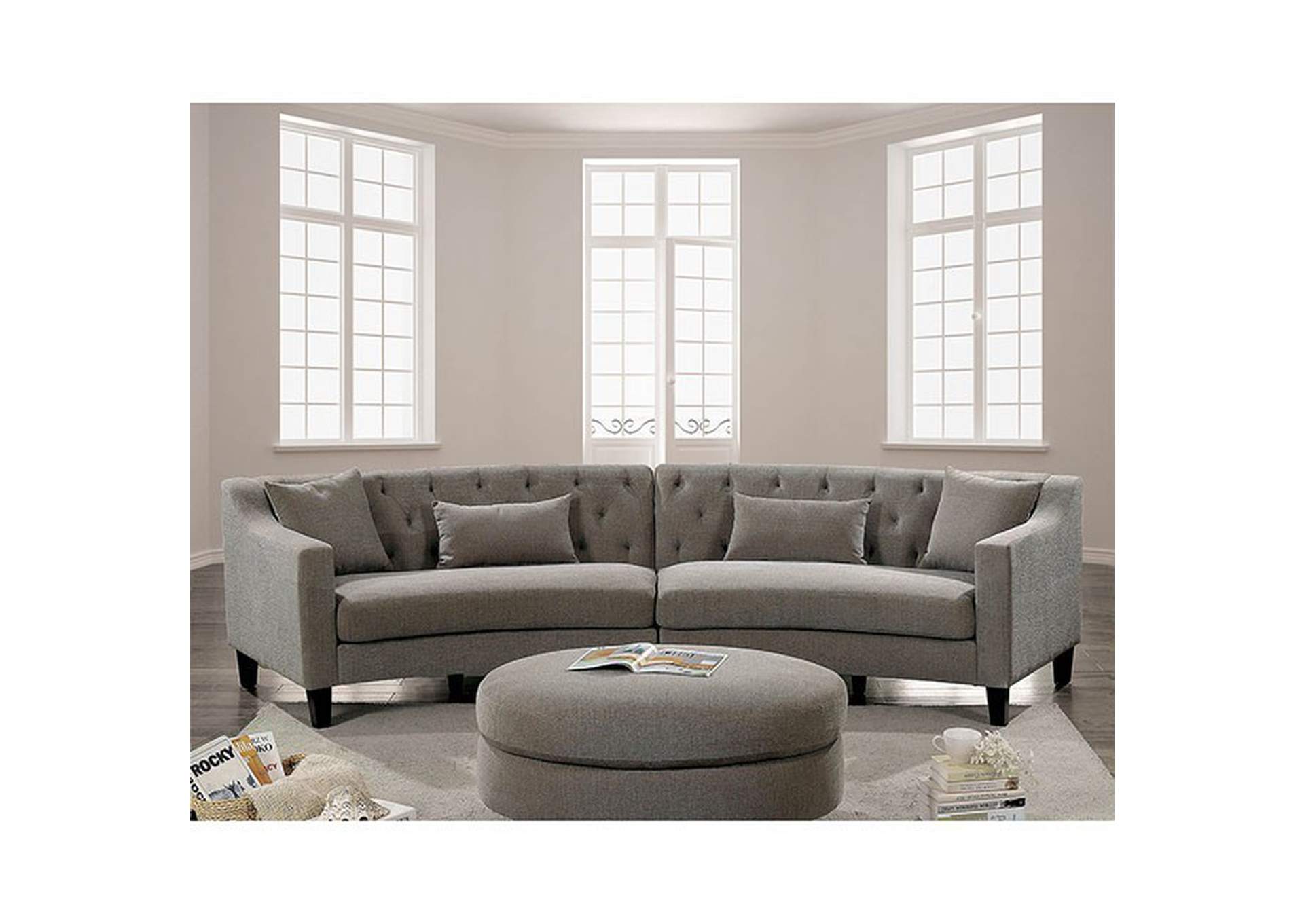 Sarin Warm Gray Sectional,Furniture of America