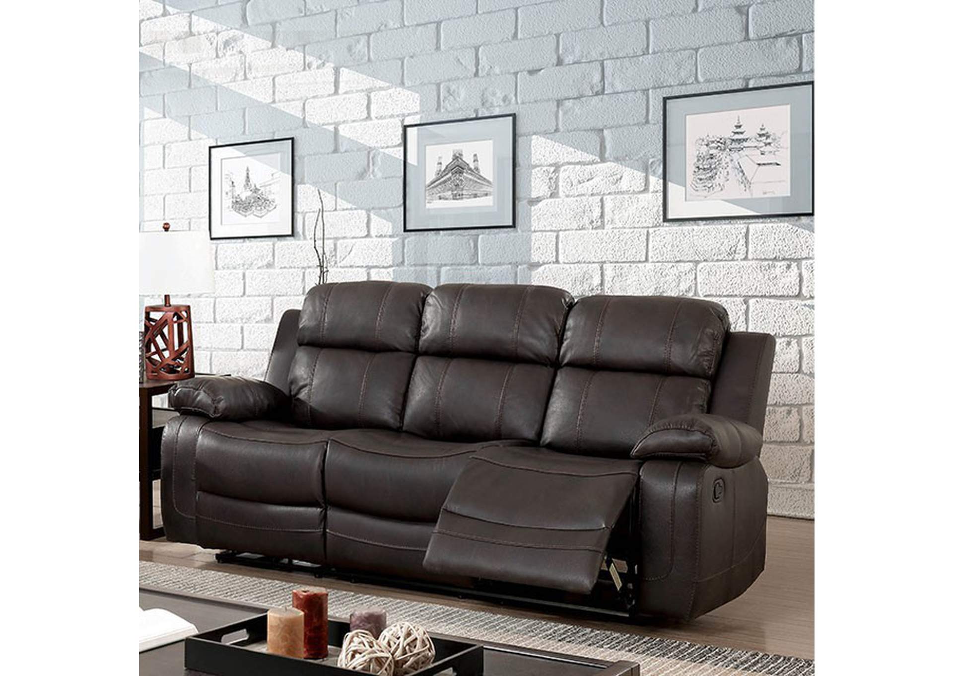 Pondera Dark Brown Sofa,Furniture of America