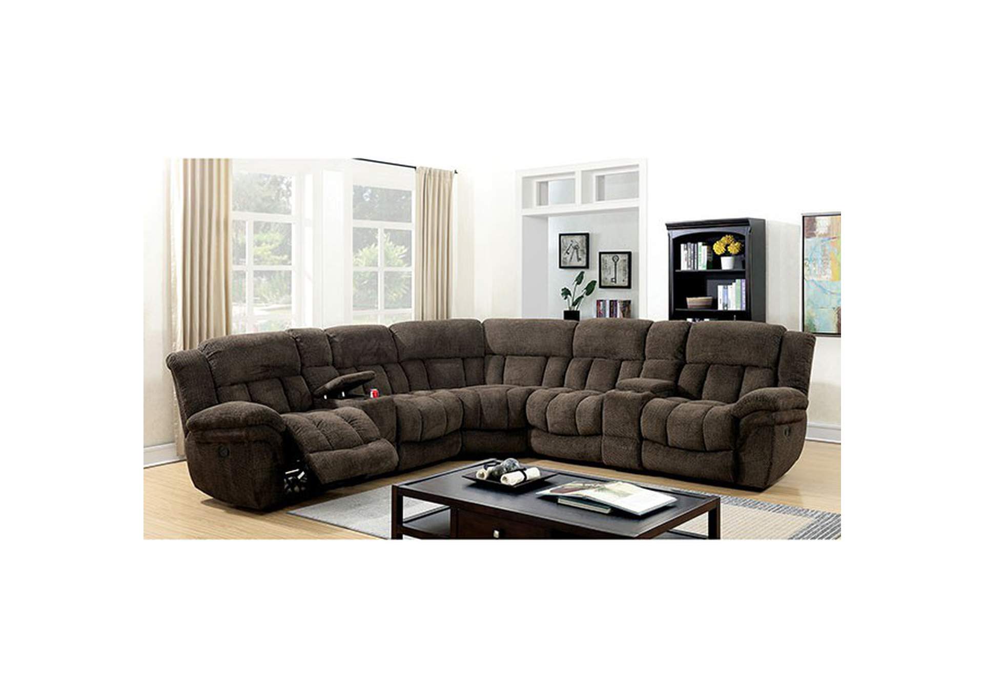 Irene Brown Sectional,Furniture of America