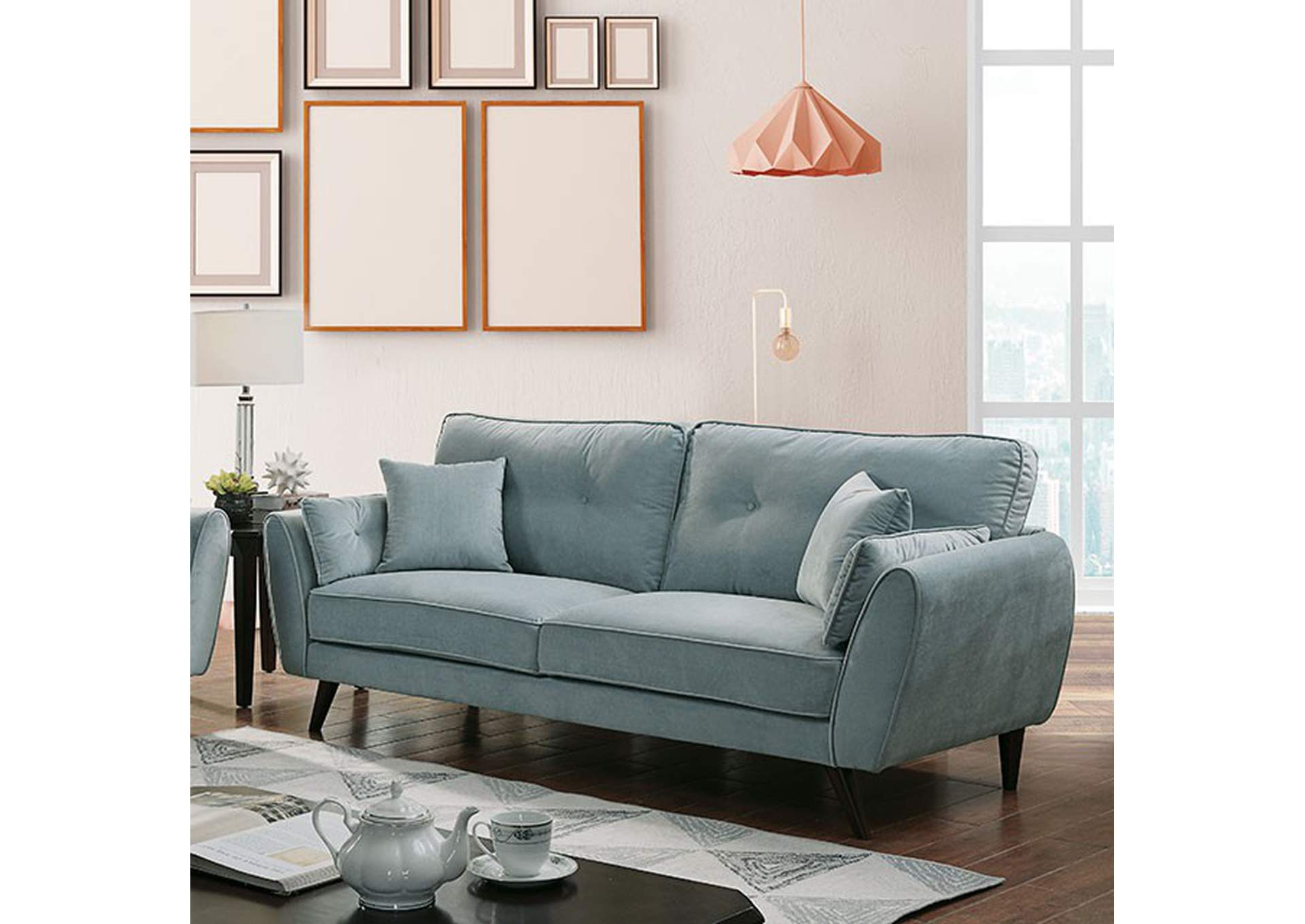 Phillipa Light Teal Sofa,Furniture of America