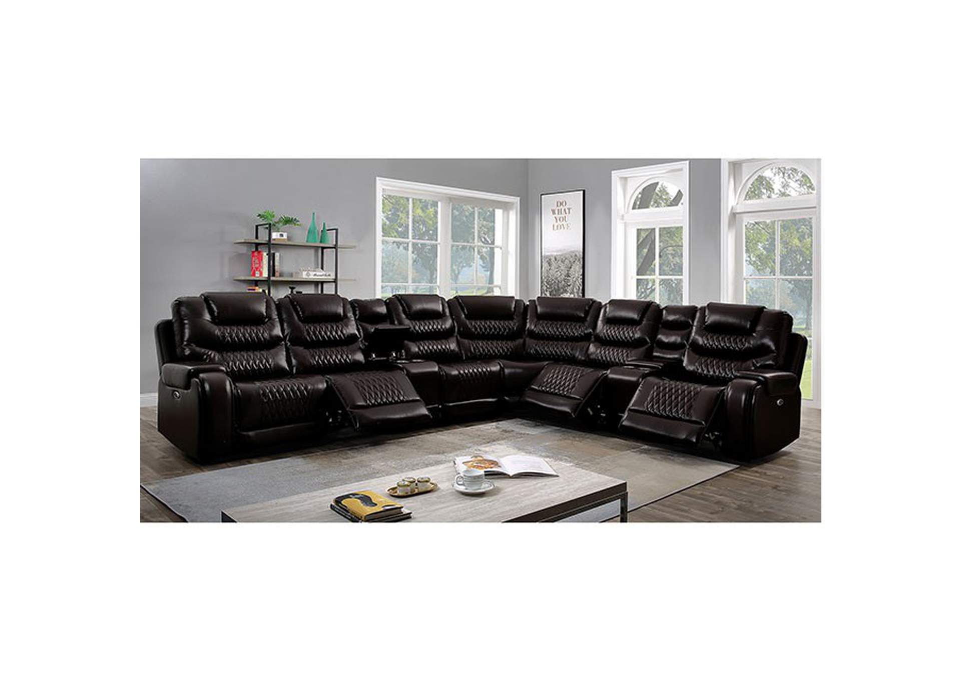 Mariah Power Sectional w/ Recliner,Furniture of America