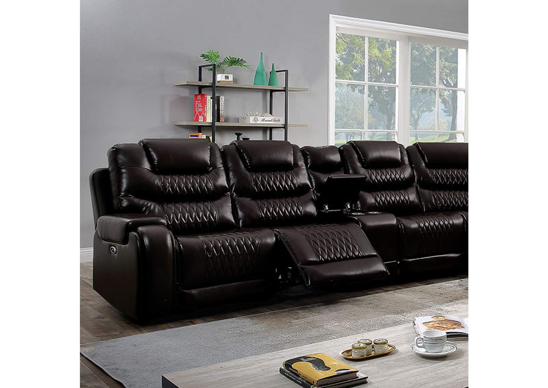 Mariah Power Sectional w/ Recliner,Furniture of America