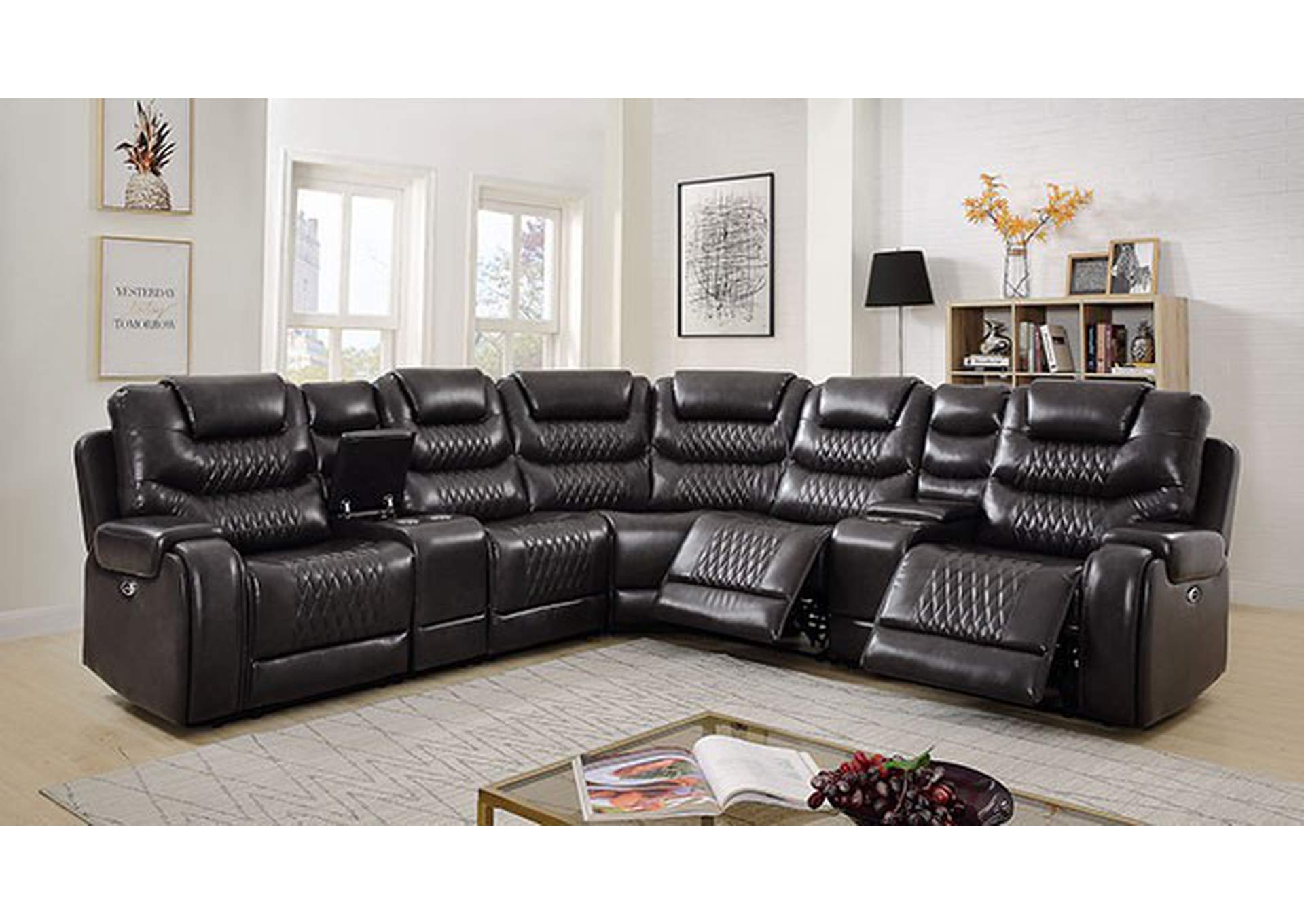 Mariah Power Sectional,Furniture of America