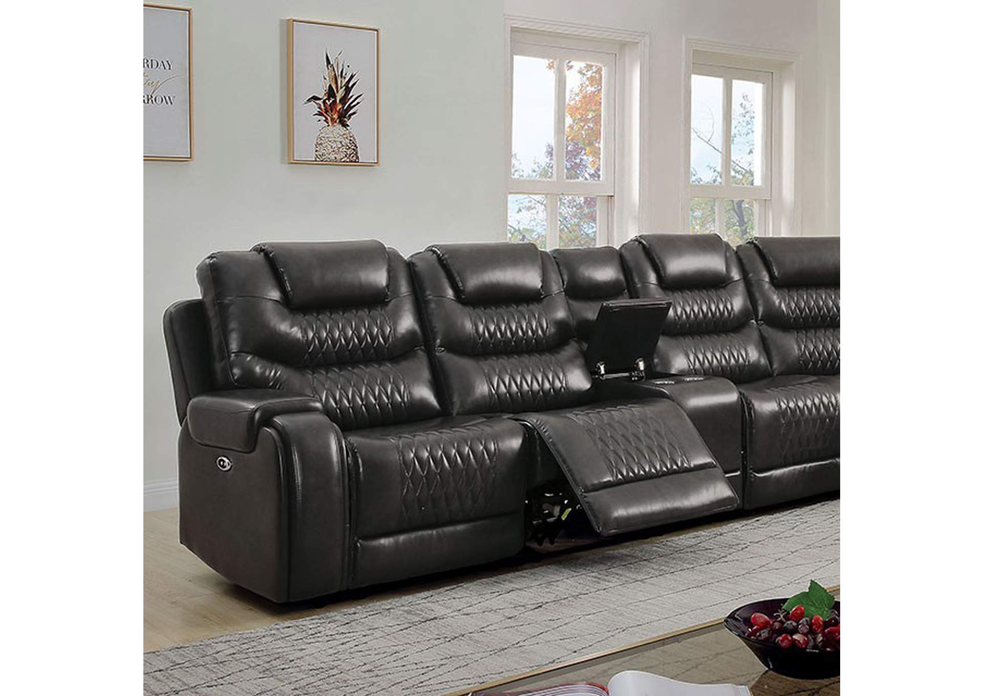 Mariah Power Sectional w/ Recliner,Furniture of America